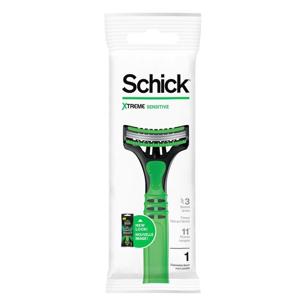 Schick Xtreme Sensitive Disposable Razors With 3 Flex Blades, 1 CT