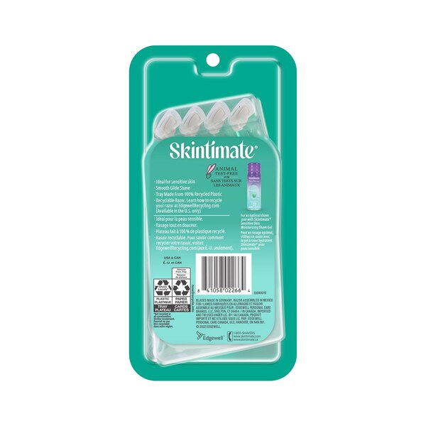 Skintimate Sensitive Skin 4-Blade Disposable Razors, 4 CT