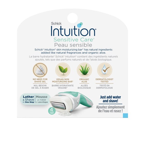 Schick Intuition Sensitive Care 4-Blade Razor Blade Refills