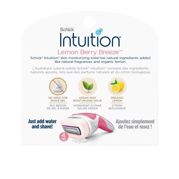 Schick Intuition 4-Blade Razor Blade Refills, Island Berry, 6 CT