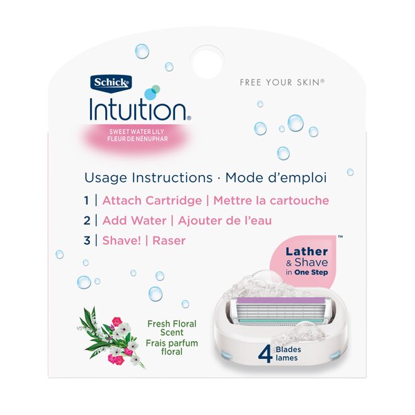 Schick Intuition Women's Razor Blade Refills, Sweet Water Lily