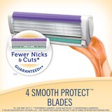 Skintimate Vanilla Sugar Exfoliating 4-Blade Disposable Razors, 4 CT, thumbnail image 3 of 5