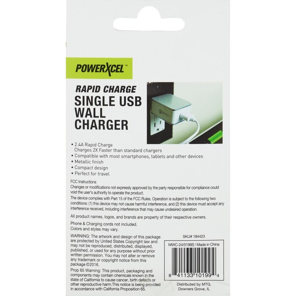 PowerXcel Wall Charger 2.4A