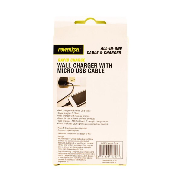 Powerxcel Wall Charger with  Micro USB cable