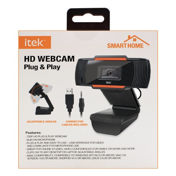 Itek 720P HD Plug and Play Webcam
