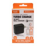 Itek PD 38 Watt Wall Charger, Black, thumbnail image