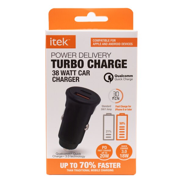 Itek PD 38 Car Charger, Black