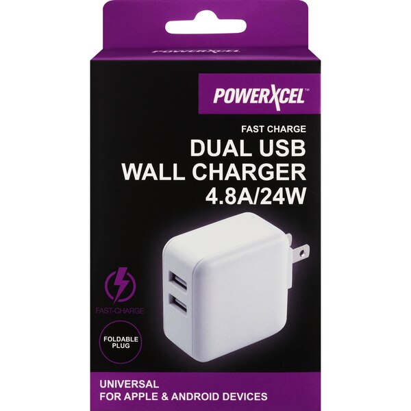 PowerXcel Fast Charge 24 Watt Dual Wall Charger