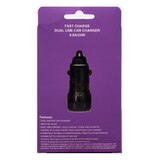 PowerXcel Dual USB Car Charger 24 Watts, Black, thumbnail image