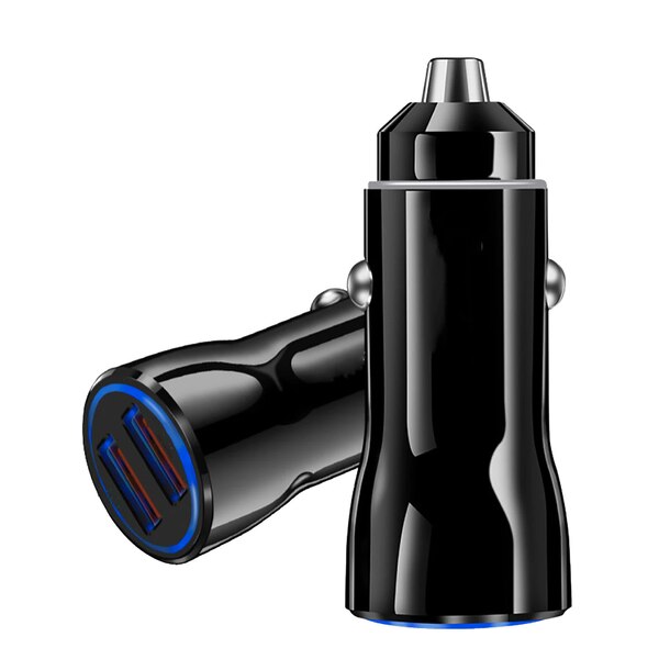 PowerXcel Dual USB Car Charger 24 Watts, Black