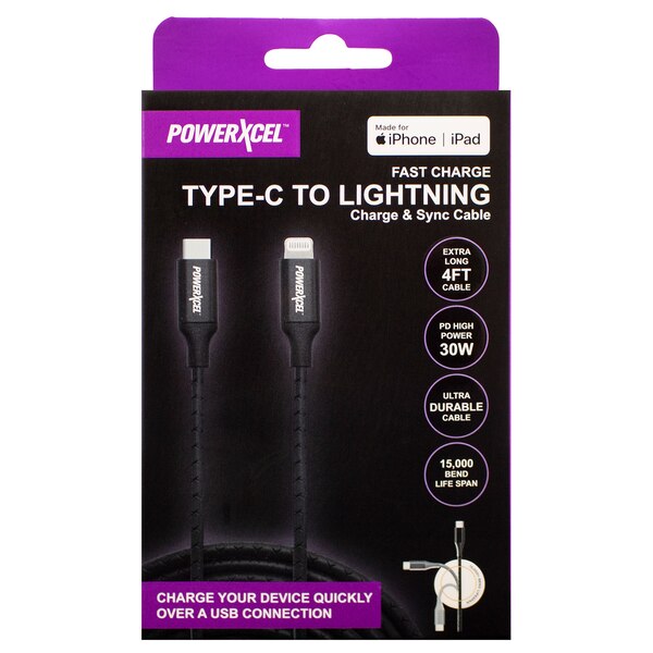 PowerXcel Type C to Lightning Ultra Durable Charge and Sync Cable