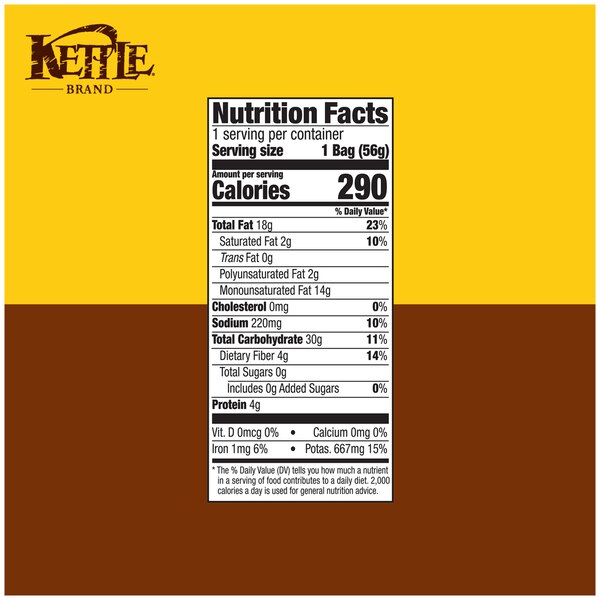 Kettle Brand Sea Salt Kettle Potato Chips, 2 oz