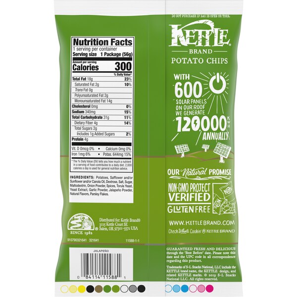 Kettle Brand Jalapeno Kettle Potato Chips, 2 oz
