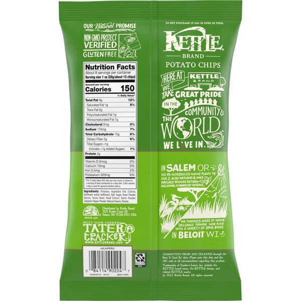 Kettle Brand Jalapeno Kettle Potato Chips, 7.5 oz