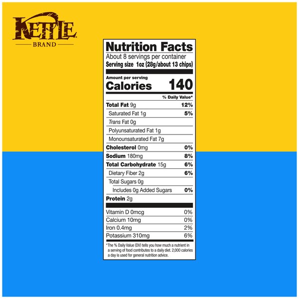 Kettle Brand Sea Salt and Vinegar Kettle Potato Chips, 7.5 oz