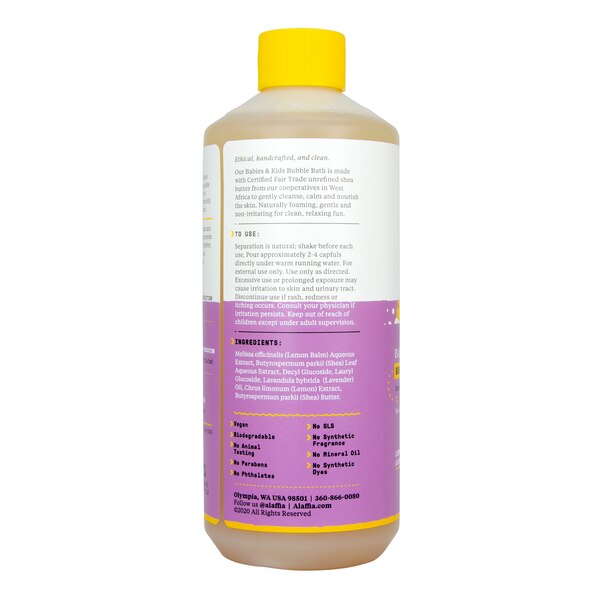 Alaffia Babies & Kids Bubble Bath, Lemon Lavender