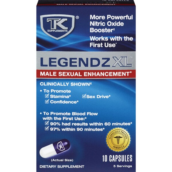 TK Supplements Legendz XL Male Sexual Enhancement - Suplemento dietario, 10 u.