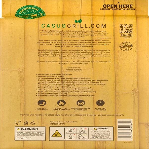 CasusGrill Single-Use Instant Grill