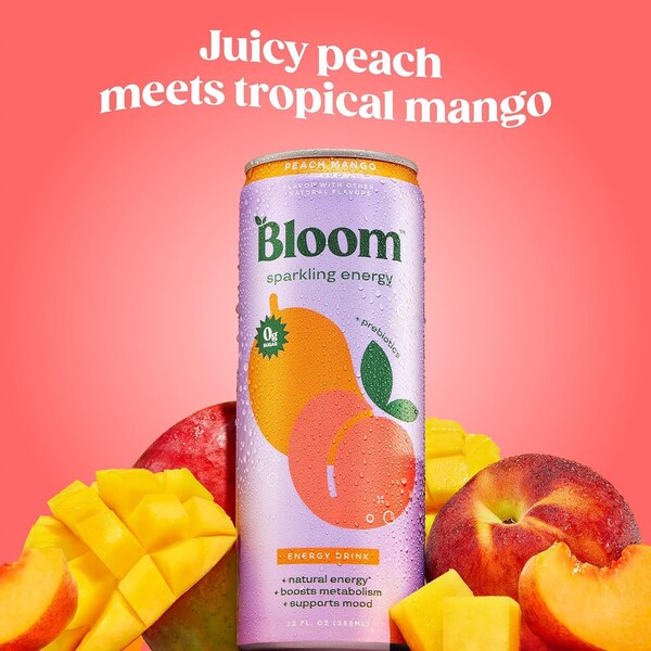 Bloom Energy, Peach Mango, 12 oz