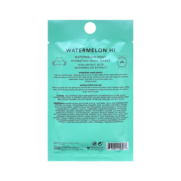 Holler and Glow Watermelon Hi Hydrating Hyularonic Acid Printed Hand Masks