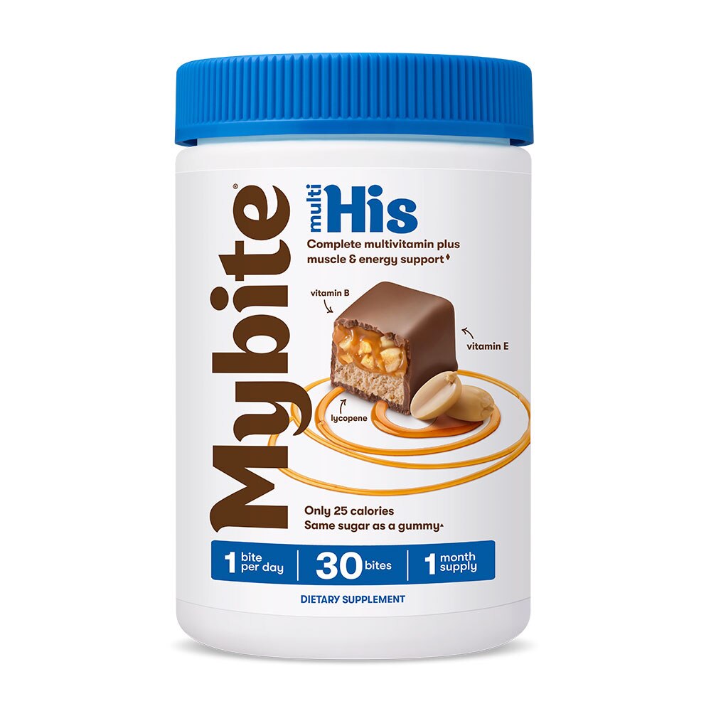 Mybite His Men's Multivitamin, Milk Chocolatey Bites, 30 CT