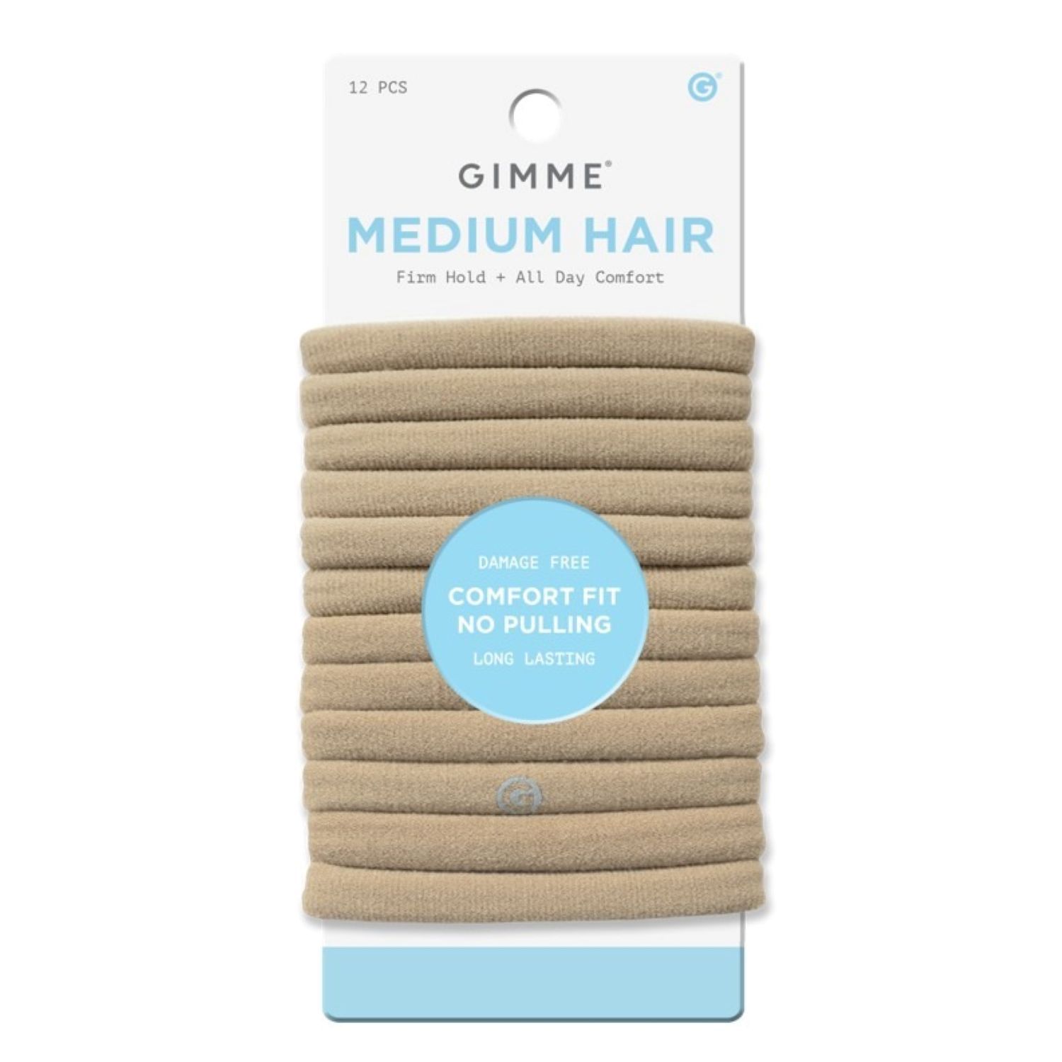 Gimme Beauty Medium Hair Elastics, Blonde, 12 CT