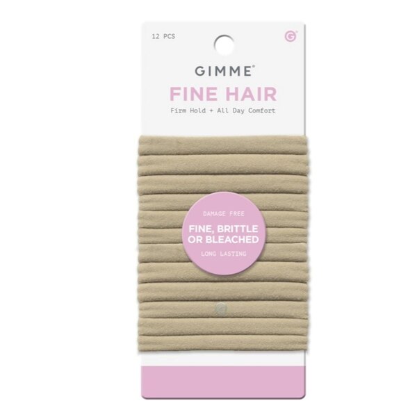 Gimme Beauty Fine Hair Elastics, Blonde, 12 CT