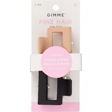 Gimme Beauty Fine Hair Rectangular Claw Clips, Black and Blonde, 2ct, thumbnail image