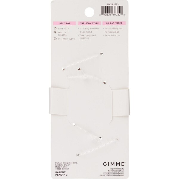 Gimme Beauty Fine Hair Rectangular Claw Clips, Black and Blonde, 2ct