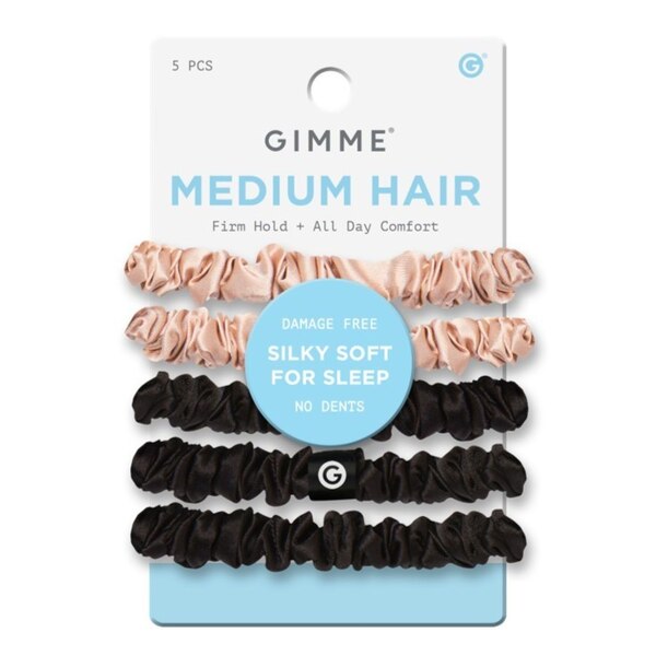 Gimme Beauty Medium Hair Elastics, Blonde & Black, 5 CT