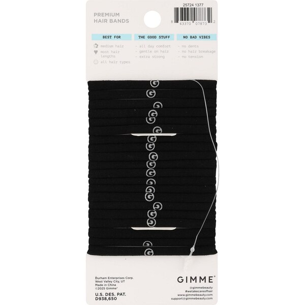 Gimme Beauty Low Profile Medium Hair Elastics, Extra Strong, 20 CT