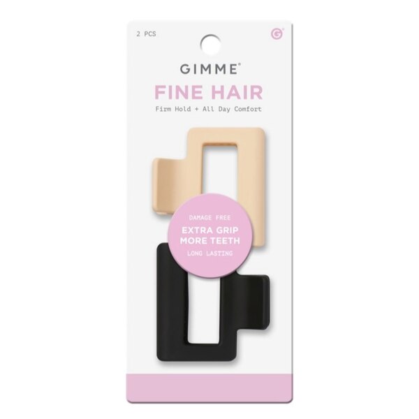 Gimme Beauty Fine Hair Extra Grip Hair Clips, Black & Tan, 2 CT