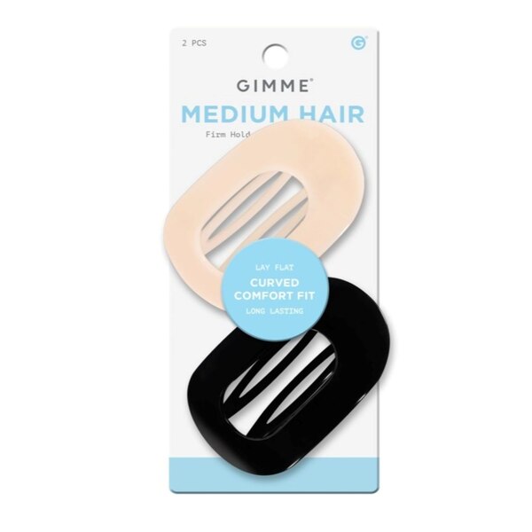  Gimme Beauty Lay Flat Claw Clip, Black/Cream, 2 CT