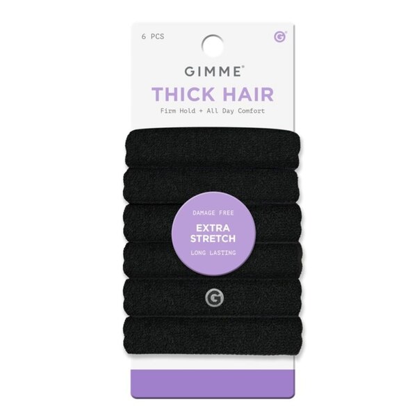 Gimme Beauty Thick Hair Bands, Extra Stretch, 6 CT