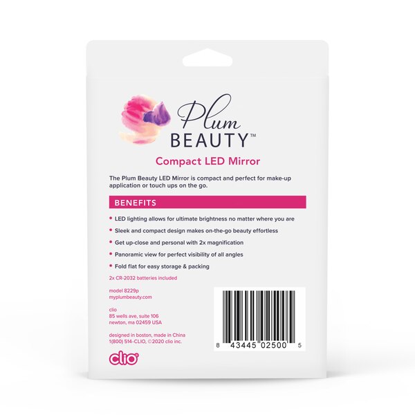 Plum Beauty Compact Tri-Fold Mirror