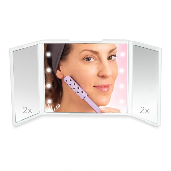 Plum Beauty Compact Tri-Fold Mirror