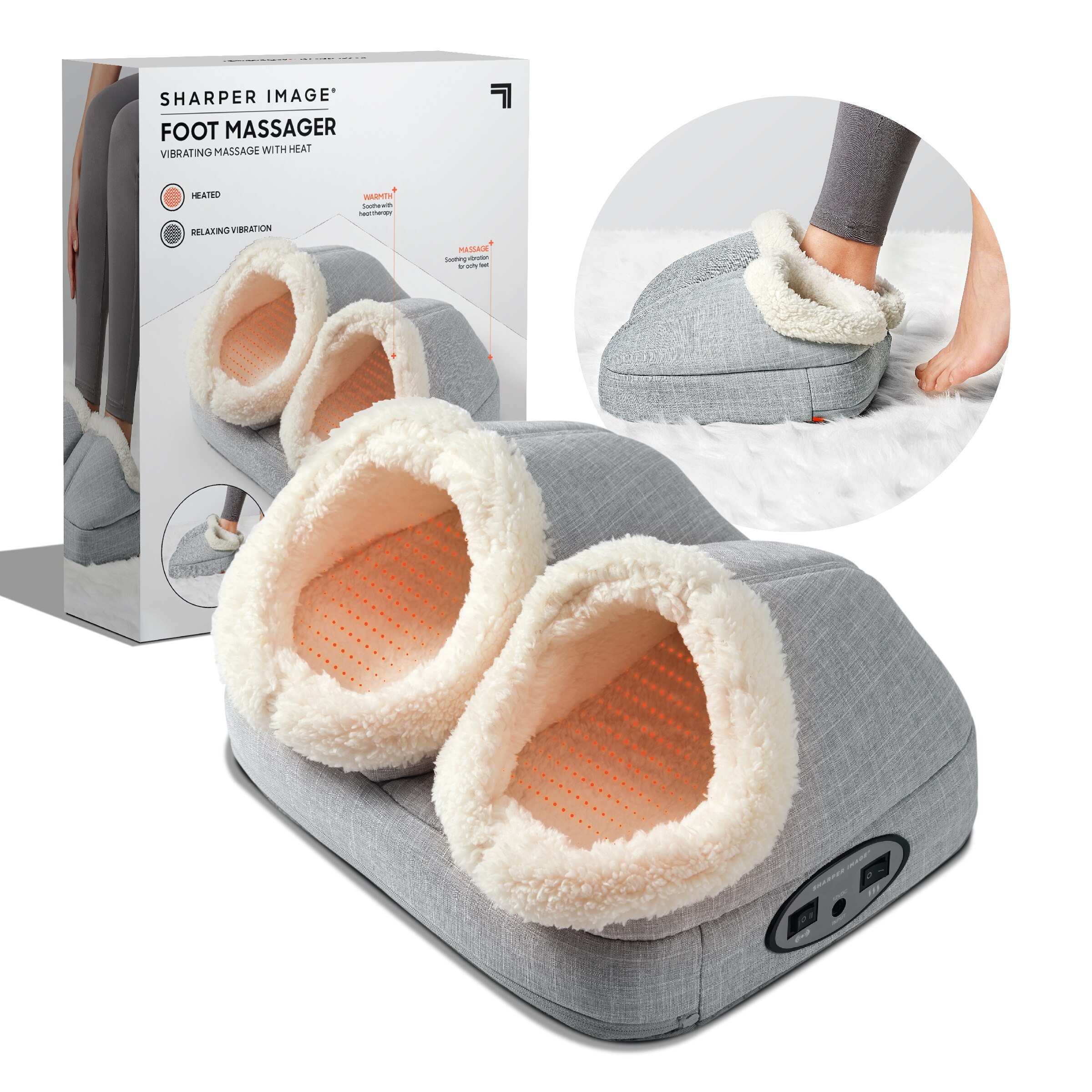 Sharper Image - Masajeador personal para pies con vibración y calor