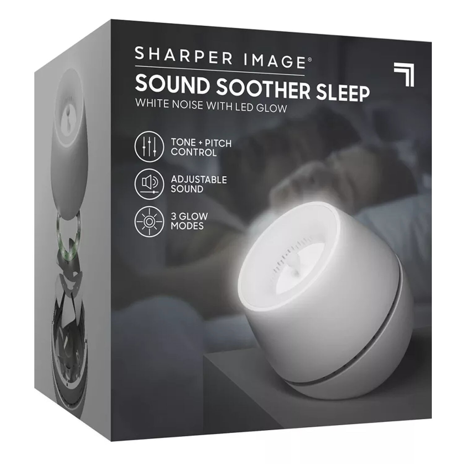 Sharper Image Sound Soother Sleep White Noise with LED Glow