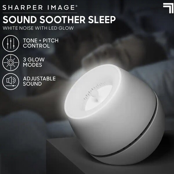 Sharper Image Sound Soother Sleep White Noise with LED Glow