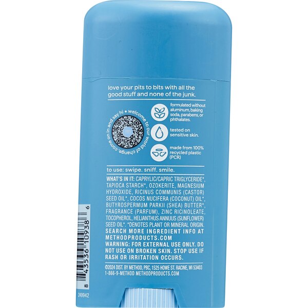 Method Deodorant, Glacier + Granite, 2.65 OZ