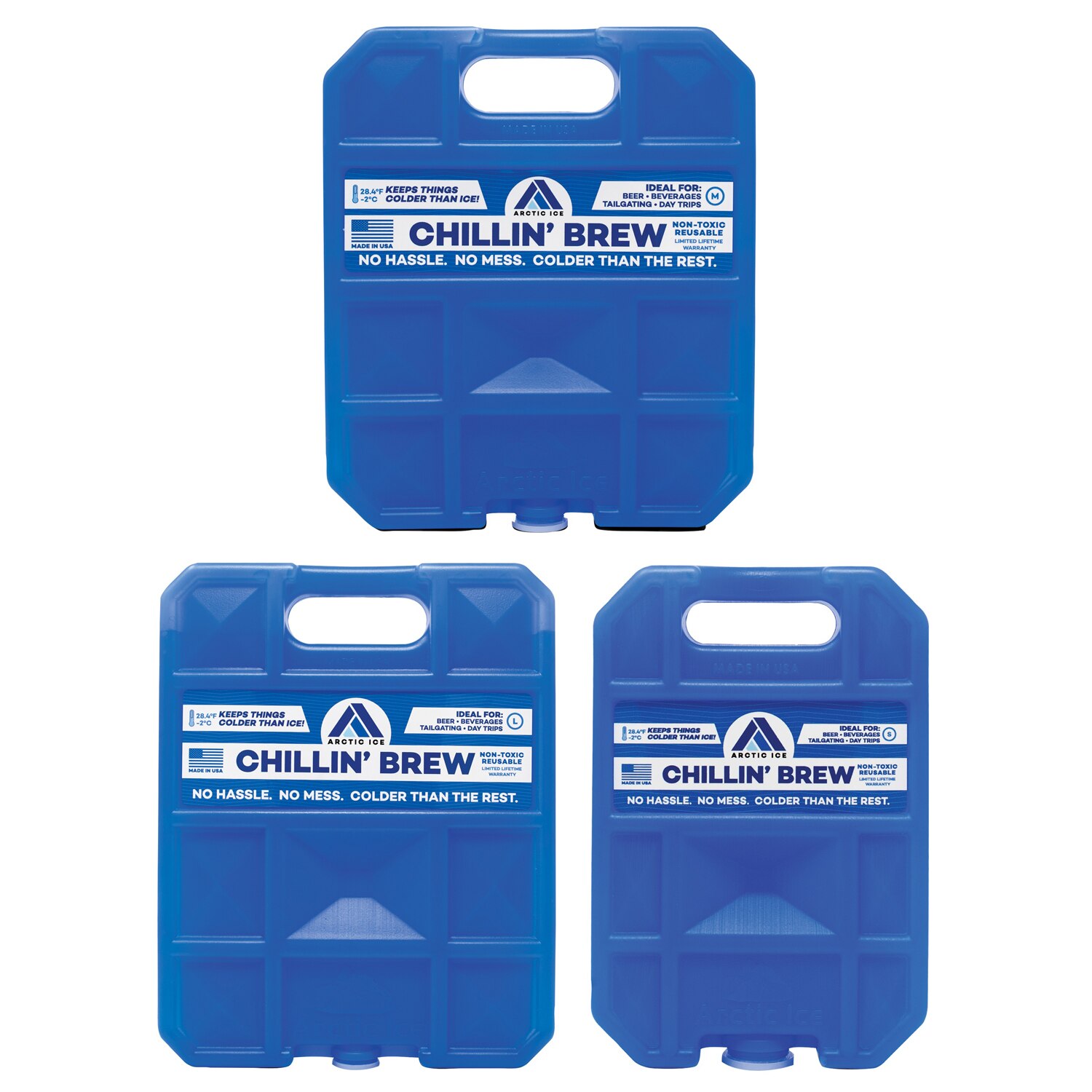 Artic Ice Chillin' Brew Series Freezer 3 Pack (1.5 lbs, 2.5 lbs, 5 lbs)