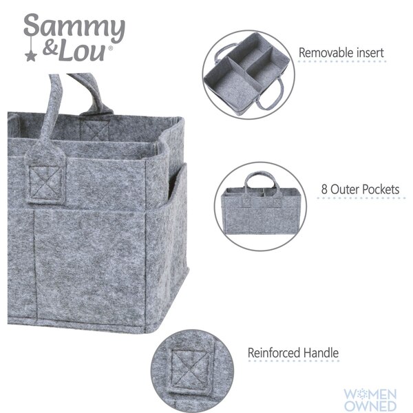 Trend Lab Felt Diaper Storage Caddy Gray