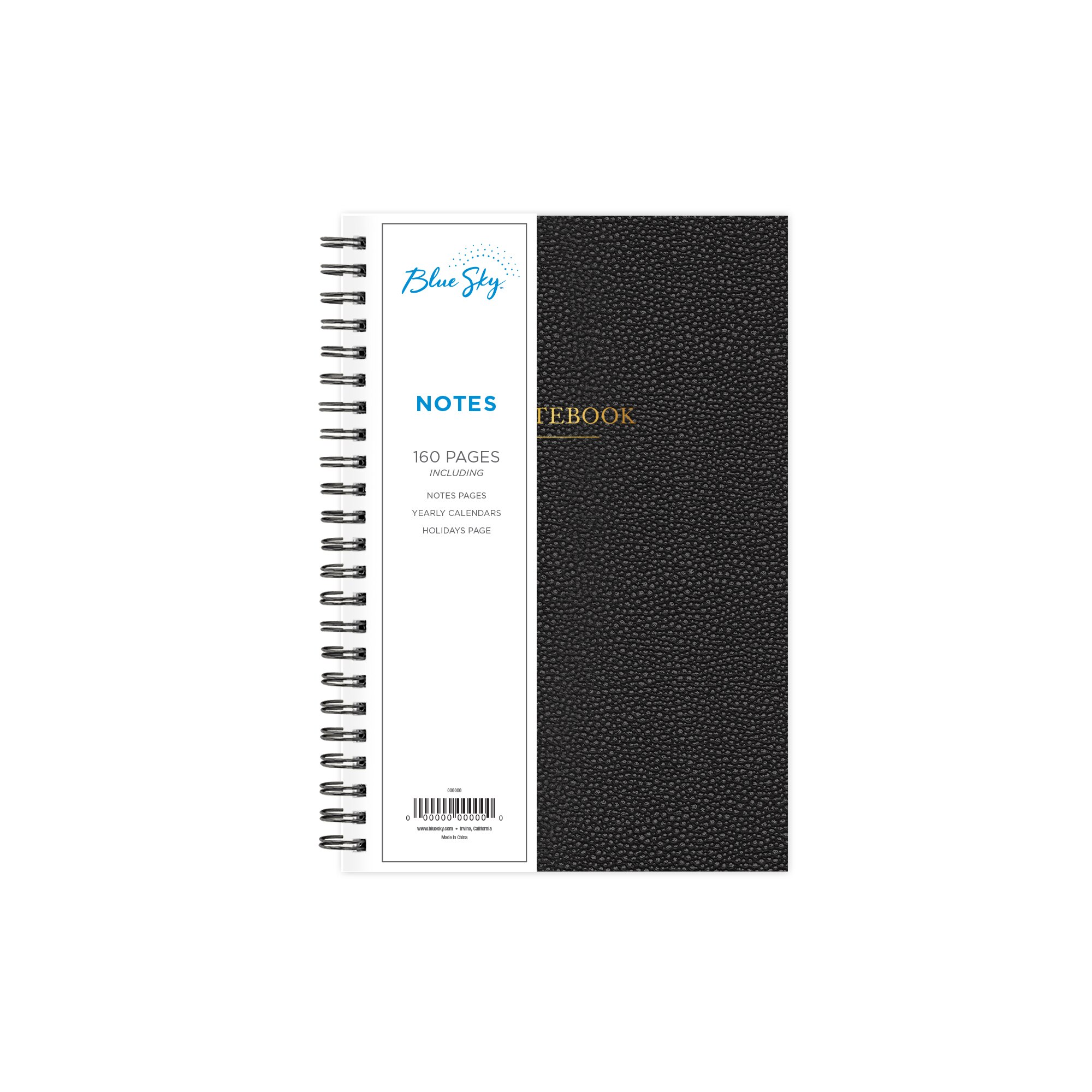 Blue Sky Hard Cover Notebook 5x8, 160 Pages, Charcoal