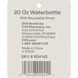 Sun & Sky Glass Water Bottle with Reusable Straw, 20 oz, Assorted Designs, thumbnail image