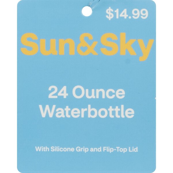 Sun & Sky Glass Bottle with Silicone Grip Flip Lid, Assorted Colors, 24 oz