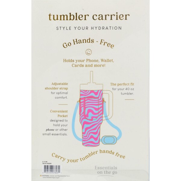 Silver One Phone Pocket & Tumbler Carrier Bag