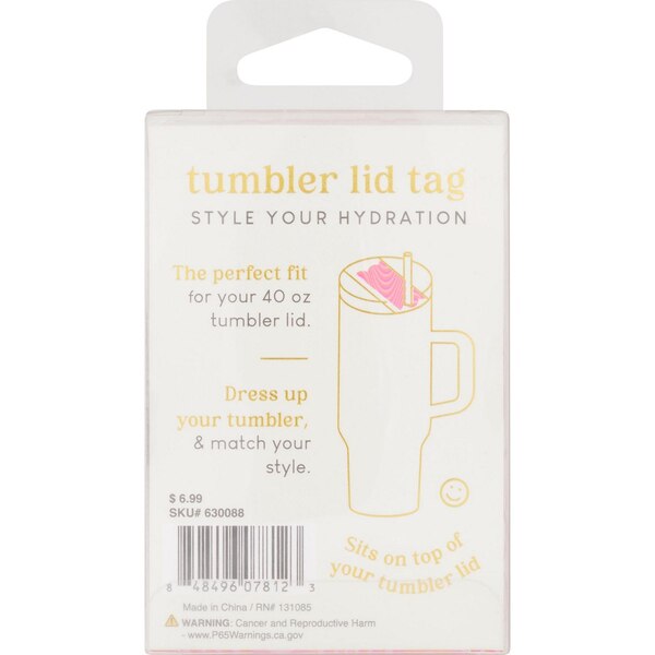 Silver One Tumbler Lid Topper, Assorted Designs