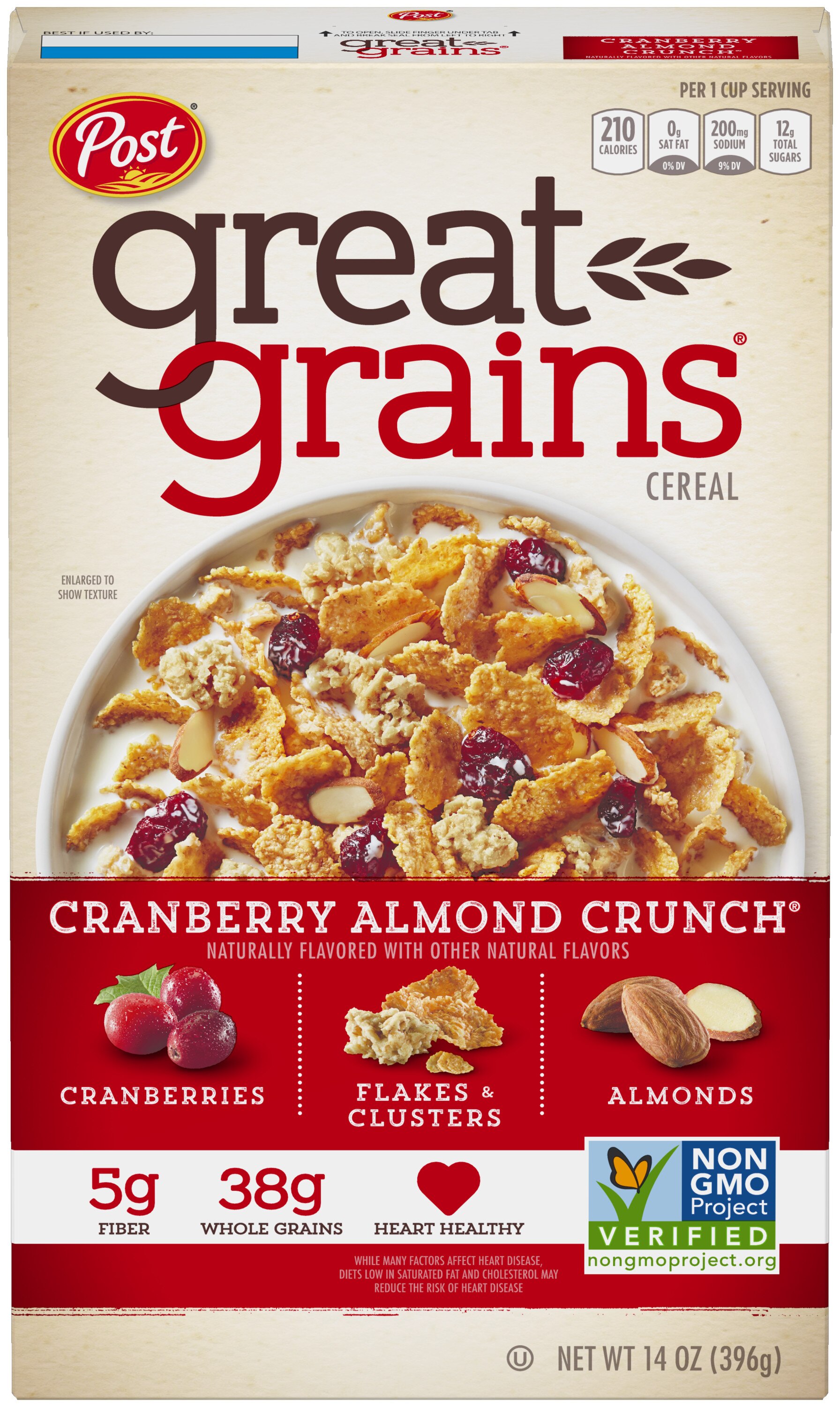 Great Grains - Cereal, Cranberry Almond Crunch, 14 oz
