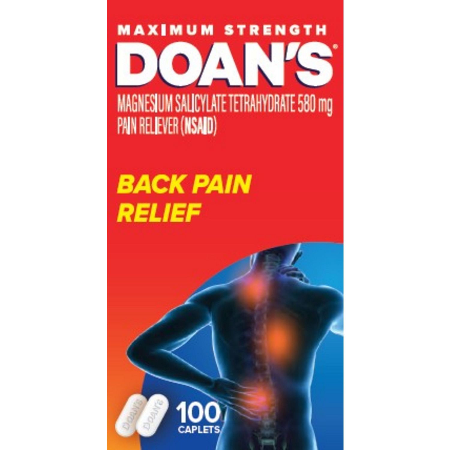 Doan's Back Pain Relief Caplets, 100 CT