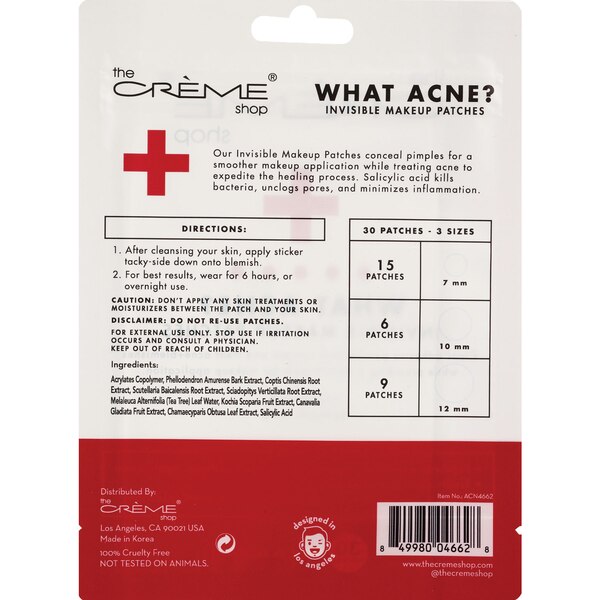 The Creme Shop What Acne? Invisible Makeup Patches, 30CT
